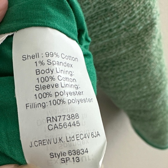 J. Crew Lady Jacket Mint Green Tweed Collarless Blazer - Picture 2 of 7